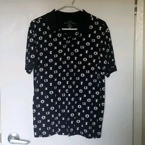 ❗❗3/$20 H&M Letter Patterned Navy Polo